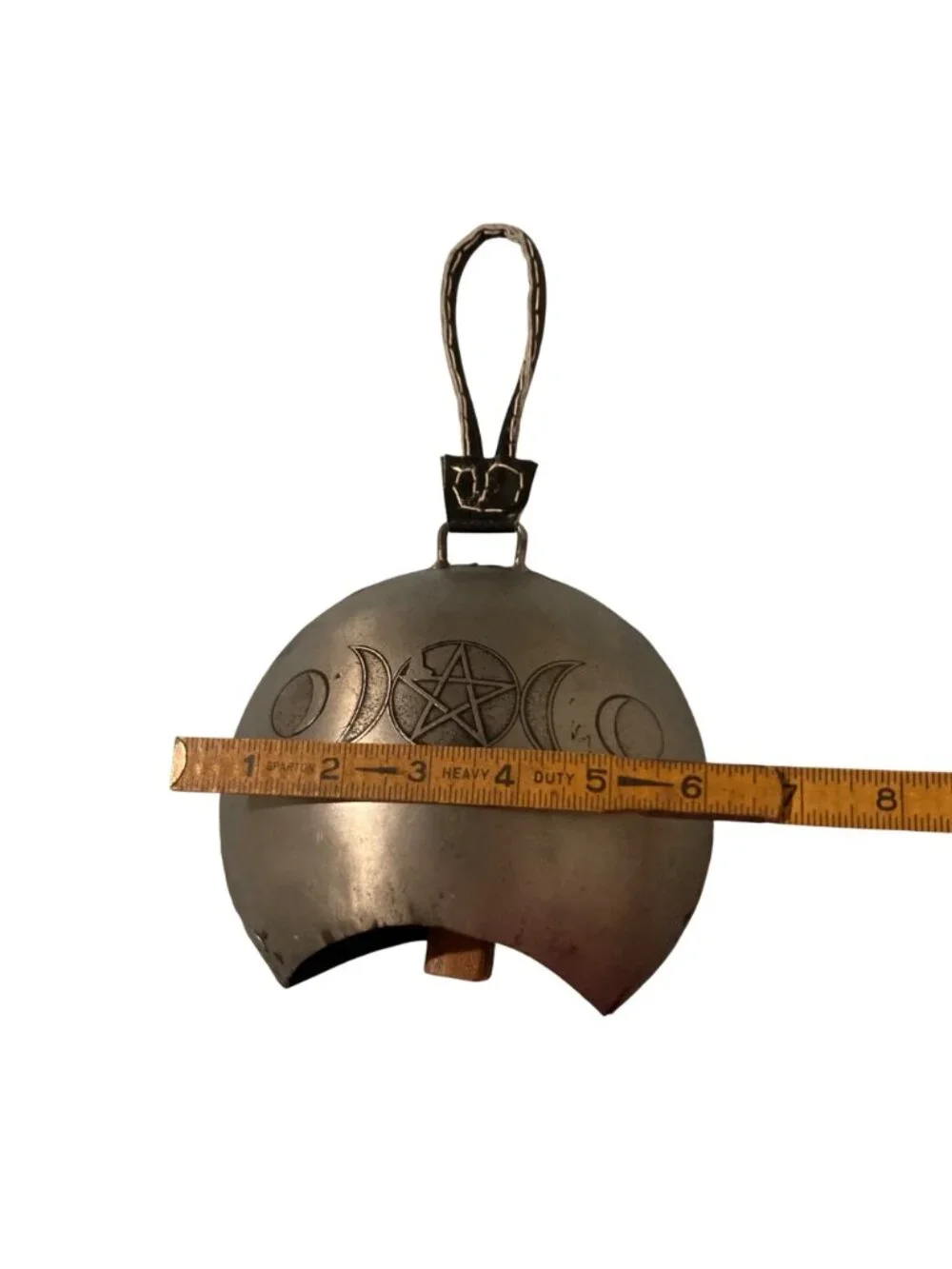 Large Rustic Witchy Metal Three Moon Bell